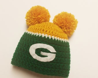 Green Bay hat - baby football hat - football baby hat - football hat - Green Bay girl hat - Green Bay Boy hat - Packers Ht