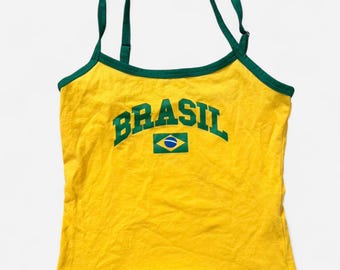 Y2K Brasil Camisole – Retro Brazil Tank Top, Sporty Streetwear