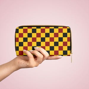 Vibrant Checkerboard Zipper Wallet - Stylish Accessory for Daily Use, Birthday Gift, Travel Companion, Fashion Statement, Everyday Organizer