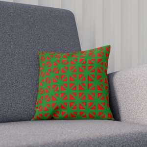 Festive Holiday Cushion, Christmas Decor Pillow, Cozy Home Accent, Seasonal Throw Pillow, Vibrant Red and Green Design
