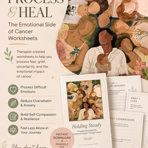 Cancer Support Workbook | Guided Journal for Chemo, Diagnosis & Survivorship | Cancer Patient Gift for Women | Oncology Anxiety | Grief PDF