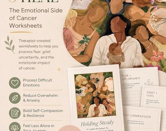 Cancer Support Workbook | Guided Journal for Chemo, Diagnosis & Survivorship | Cancer Patient Gift for Women | Oncology Anxiety | Grief PDF