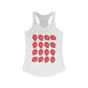 Strawberry Racerback Tank Top: Summer Gym Fashion - Women&#39;s Activewear