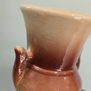 Vintage 1970s Ceramic Urn Planter: Brown Drip Glaze, Mid-Century Rustic Decor