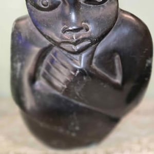 Vintage Hand-Carved Soapstone Figurine – Stylized Human Form – Tribal/Ethnic Style