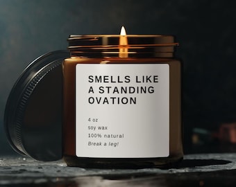 Musical Theatre Candle Gift - Broadway Style Scented Soy Candle for Actors, Tech Week & Opening Night, Performing Arts Merch