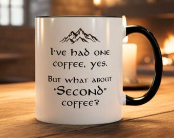 Lord of the Rings Inspired Hobbitcore Mug - Second Breakfast Glossy Cup, Fantasy Lover Gift