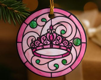 Wicked Ornament - Stained Glass Christmas Ornament, Glinda Inspired Wicked Gift, Musical Theatre Gift for Actor Wicked Merch, Broadway Gift