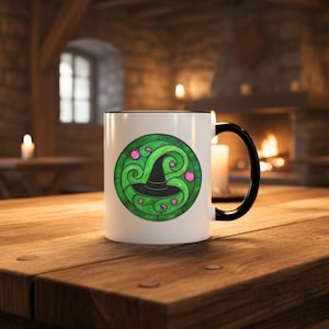 Wicked Inspired Mug - Musical Theatre Broadway Gift, Rehearsal Stained Glass Style Coffee Cup immagine 5