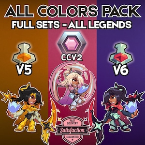 Brawlhalla All Colors Full Legends Pack - All Legends | All Colors (x198 Color codes + 2 Bonus codes)  - Instant Delivery [200 Codes Total]