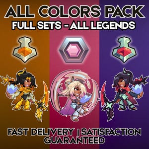 Brawlhalla All Colors All Legends Pack - 200 CODES | ESports V5 + ESports V6 + Community Colors V2 | Instant Delivery [+2 Mystery Codes]
