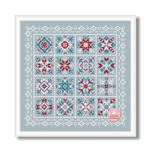 Merry Christmas Cross stitch pattern Christmas Ornament #2 Cross stitch Winter Snowflakes  Patchwork pillow pattern