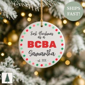 Personlig första julklapp BCBA 2026, styrelsecertifierad beteendeanalytiker-ornament