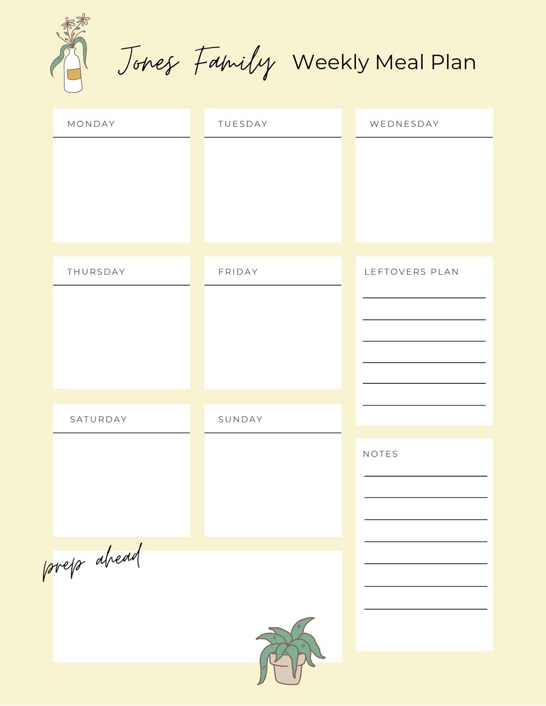 Family Meal Planner Template | Cozy Minimalist Style | Editable Canva ...