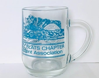 Rare Rockwell Rocky Flats Atomic Era Mug NMA Chapter 733 Nuclear Weapons Plant Glass Cup Historic Military USA