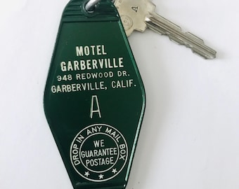 Vintage Motel Garberville CA Hotelschlüssel & Schlüsselanhänger Zimmer A California Green Original