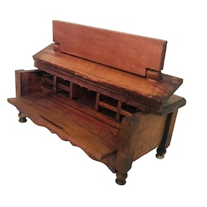 Artisan Handmade Dollhouse Miniature Secretary Desk Functional Drawers Mini Furniture No Nails Vintage