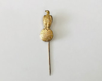 Vintage Case Threshing Machine Eagle Logo Hat Pin Agriculture Advertising Stick Pin Racine WI