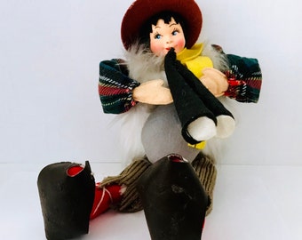 Rare Elf Pixie Doll Musician Sitting Figure Unique Unmarked Unfound