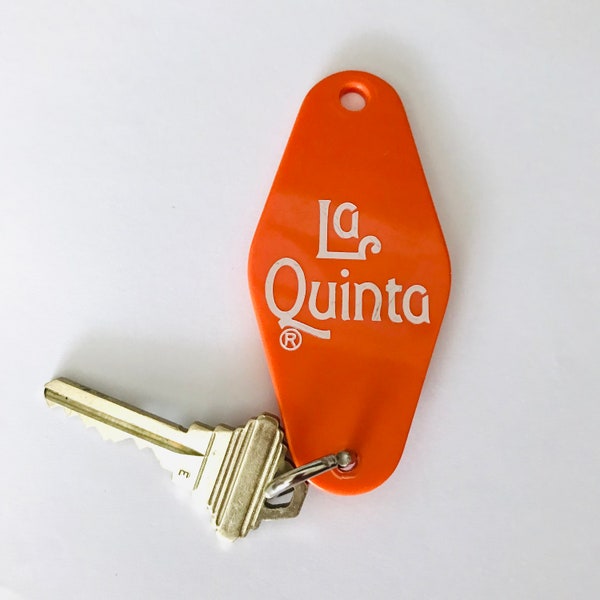 Vintage Original La Quinta Hotel Key & Fob #227 Orange Plastic Diamond No Location