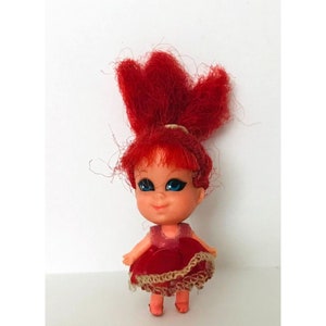 Vtg 1960er Jahre Ldle Kdle Doll Rose Knospe Rote Haare Blaue Augen Braucht Haarpflege TLC