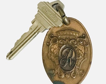 Vintage New York Regency Hotel Key & Brass Fob Room 708 NYC Original