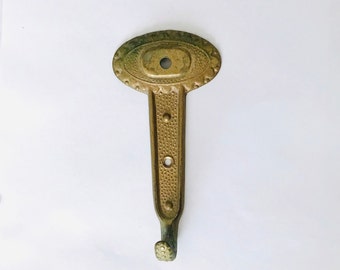 Old Brass or Bronze Wall Hook Coat Hanger Decorative Hardware 4 Inches