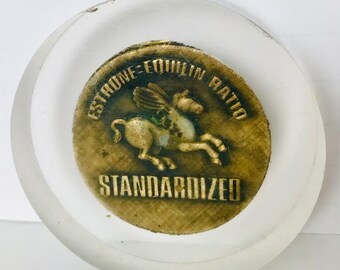 Vintage Menest Pharma Paperweight, Estrogen Medication Promo