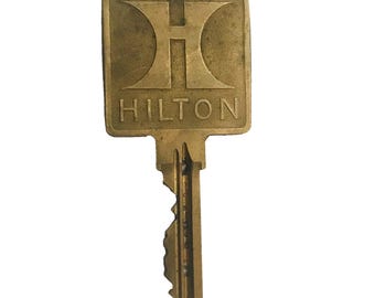 Vintage Hilton Hotel Key Indianapolis IN #1904 Brass Room Key Original USA