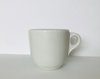 White Stoneware Mug Restaurant Ware Cup Classic Heavy Thick Diner Coffee Mug Vintage Antique USA