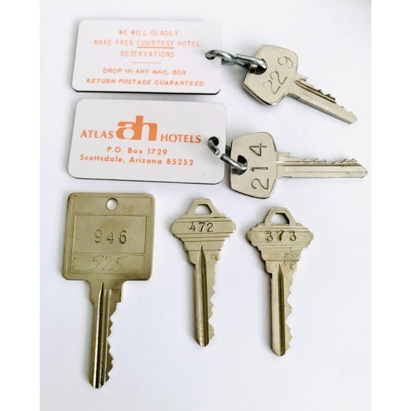 Vintage Hotel Room Keys Lot, Atlas Hotels Scottsdale AZ Fobs