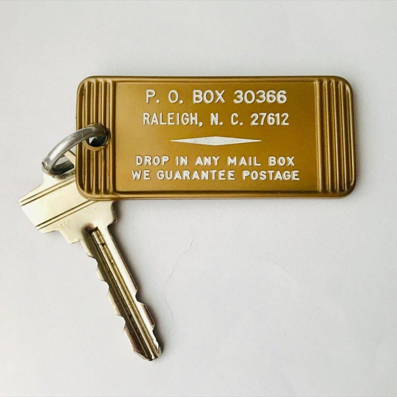 Raleigh NC Hotel Key & Fob #329 North Carolina USA Vintage Original Gold Plastic image 1