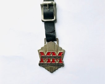 Minneapolis Moline Modern Tractor Pioneers Watch Fob & Strap Fob Of the Month 70 Art Deco Style Silver Red MM Logo