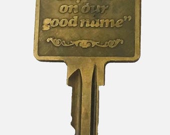 Chiave vintage dell'hotel Stouffer, Cincinnati OH #1321 in ottone originale