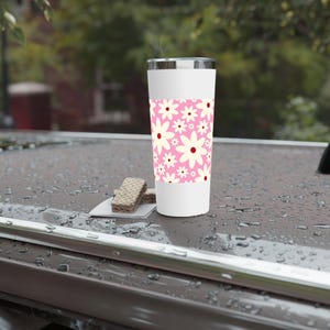 Floral Copper Tumbler: Insulated Stainless Steel Travel Mug