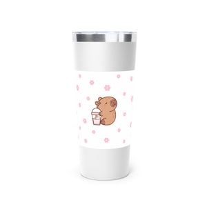 Floral Animal Tumbler: Copper Insulated Stainless Steel Travel Mug