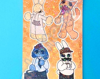 Animal hospital early gang 3.3 x 5.9 holographic sticker sheet!