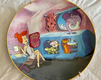 Vintage 1995 The Flintstones Fine Porcelain Collector Plate "Modern Stone -Age Women"