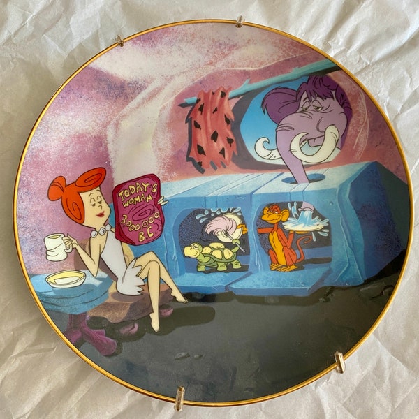 Vintage 1995 The Flintstones Fine Porcelain Collector Plate "Modern Stone -Age Women"