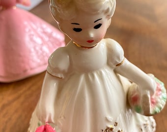 Vintage Josef Originals Pink Dress Girl Figurine 1963 Rare