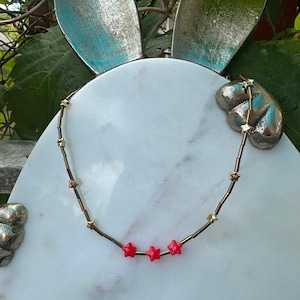 glory stars - handmade glass and beads necklace
