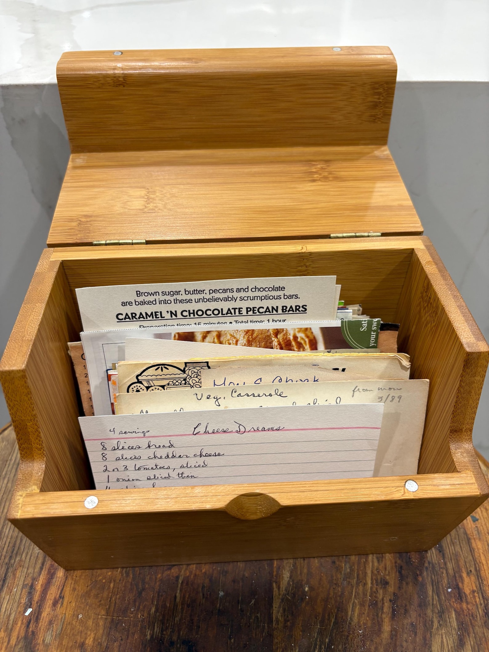 Vintage Bamboo Recipe Box With Decades of Handwritten Recipes Since ...