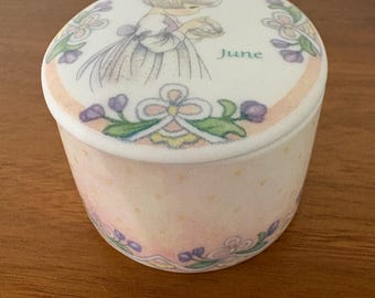 Vintage Precious Moments Oval Box June