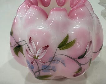 Fenton Glass Cranberry Opalescent Dot Optic Ruffle Top Bowl - Etsy