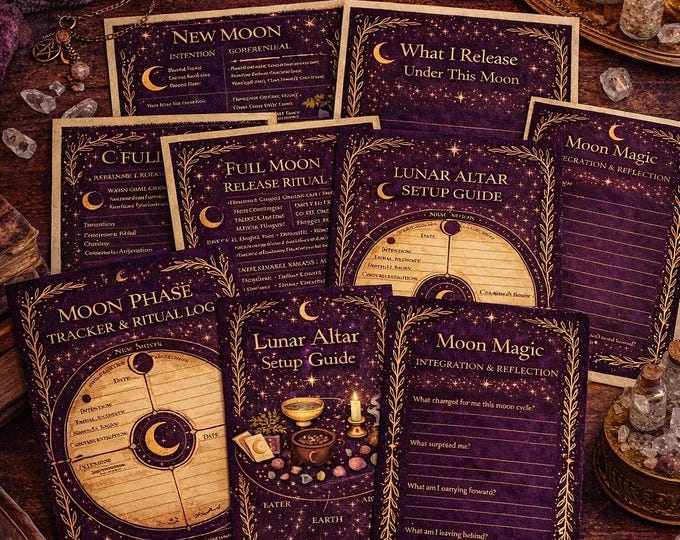 Moon Magic Ritual Kit | Lunar Phase Printable (digital Download) - Etsy