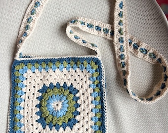 Crochet Granny Square Crossbody Purse