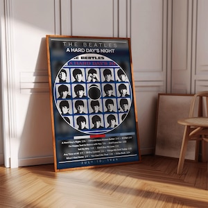 The Beatles Poster | A Hard Day&#39;s Night Poster | Album Poster Print | Album Cover Poster | Rock Music Poster | Room Decor | Music Gift