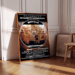 Motörhead Poster | No Sleep &#39;til Hammersmith Poster | Album Poster Print | Album Cover Poster | Metal Music Poster | Room Decor | Music Gift