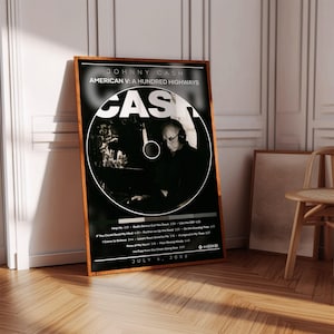 Johnny Cash Poster | American V A Hundred Highways Poster | Album Poster Print | Album Cover Poster | Country Poster | Room Decor
