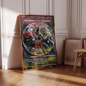 Iron Maiden Poster | The Number of the Beast Poster | Album Poster Print | Album Cover Poster | Metal Music Poster | Room Decor | Music Gift